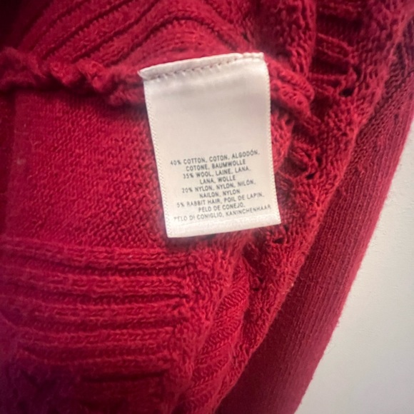 Anthropologie: Rich Red Knitted Cardigan - Picture 4 of 5